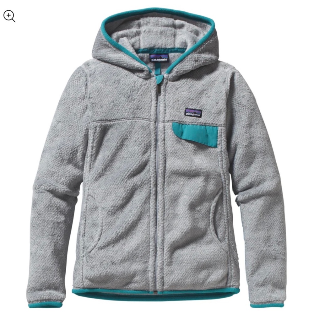 Patagonia Women's Gray and Teal Teddy Jacket
